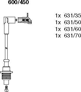 Bremi 600/450 - Augstsprieguma vadu komplekts www.autospares.lv