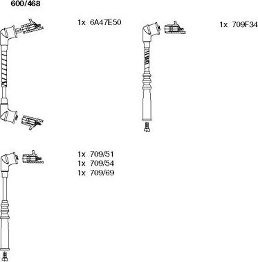 Bremi 600/468 - Augstsprieguma vadu komplekts www.autospares.lv