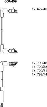 Bremi 600/409 - Комплект проводов зажигания www.autospares.lv