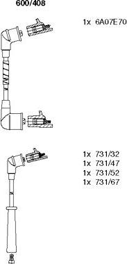 Bremi 600/408 - Augstsprieguma vadu komplekts www.autospares.lv