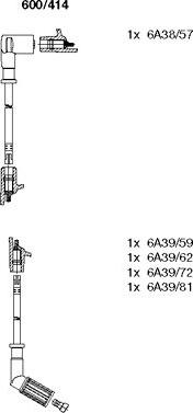 Bremi 600/414 - Augstsprieguma vadu komplekts www.autospares.lv