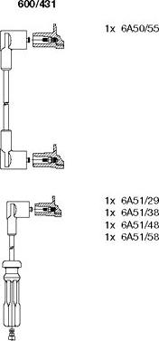 Bremi 600/431 - Augstsprieguma vadu komplekts www.autospares.lv