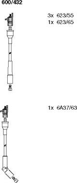 Bremi 600/432 - Augstsprieguma vadu komplekts www.autospares.lv