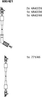 Bremi 600/421 - Augstsprieguma vadu komplekts www.autospares.lv