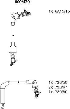 Bremi 600/470 - Augstsprieguma vadu komplekts www.autospares.lv