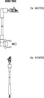 Bremi 600/195 - Augstsprieguma vadu komplekts www.autospares.lv