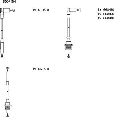 Bremi 600/154 - Augstsprieguma vadu komplekts www.autospares.lv