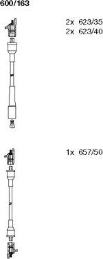 Bremi 600/163 - Augstsprieguma vadu komplekts www.autospares.lv