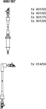 Bremi 600/167 - Augstsprieguma vadu komplekts www.autospares.lv