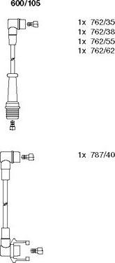 Bremi 600/105 - Augstsprieguma vadu komplekts www.autospares.lv