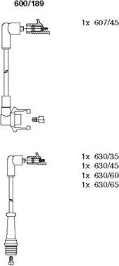 Bremi 600/189 - Augstsprieguma vadu komplekts www.autospares.lv