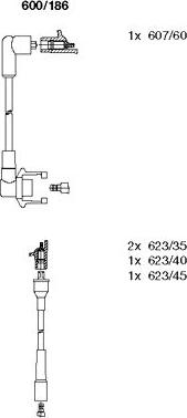 Bremi 600/186 - Augstsprieguma vadu komplekts www.autospares.lv