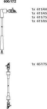 Bremi 600/172 - Augstsprieguma vadu komplekts www.autospares.lv