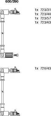 Bremi 600/390 - Augstsprieguma vadu komplekts www.autospares.lv