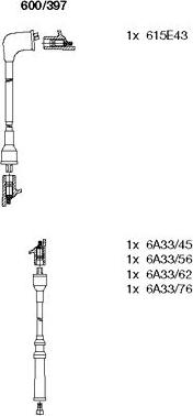 Bremi 600/397 - Augstsprieguma vadu komplekts www.autospares.lv