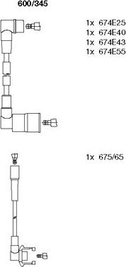 Bremi 600/345 - Augstsprieguma vadu komplekts www.autospares.lv