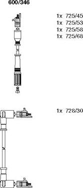 Bremi 600/346 - Augstsprieguma vadu komplekts www.autospares.lv