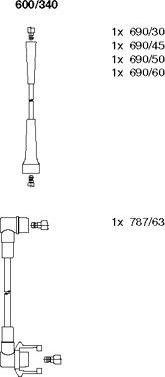 Bremi 600/340 - Augstsprieguma vadu komplekts www.autospares.lv