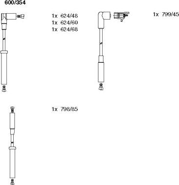 Bremi 600/354 - Augstsprieguma vadu komplekts www.autospares.lv