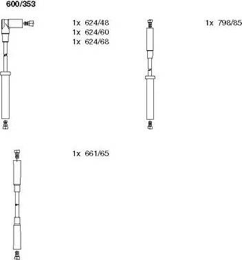 Bremi 600/353 - Augstsprieguma vadu komplekts www.autospares.lv