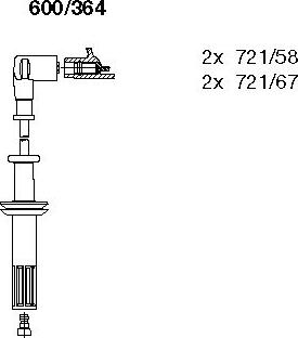 Bremi 600/364 - Augstsprieguma vadu komplekts www.autospares.lv