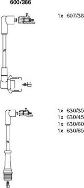 Bremi 600/366 - Augstsprieguma vadu komplekts www.autospares.lv