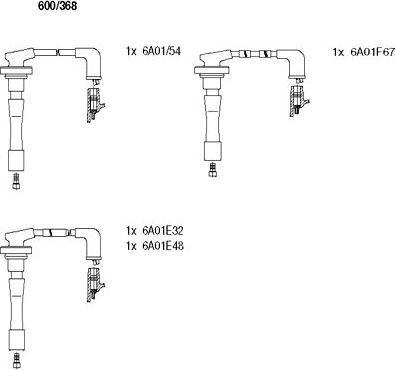 Bremi 600/368 - Augstsprieguma vadu komplekts www.autospares.lv