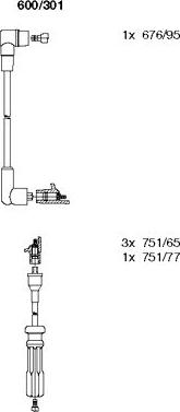 Bremi 600/301 - Augstsprieguma vadu komplekts www.autospares.lv