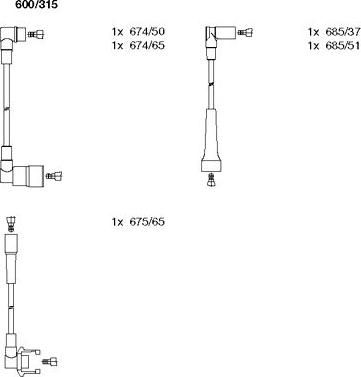 Bremi 600/315 - Augstsprieguma vadu komplekts www.autospares.lv