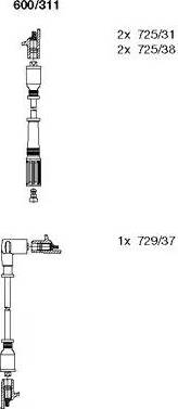 Bremi 600/311 - Augstsprieguma vadu komplekts www.autospares.lv