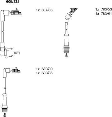 Bremi 600/338 - Augstsprieguma vadu komplekts www.autospares.lv