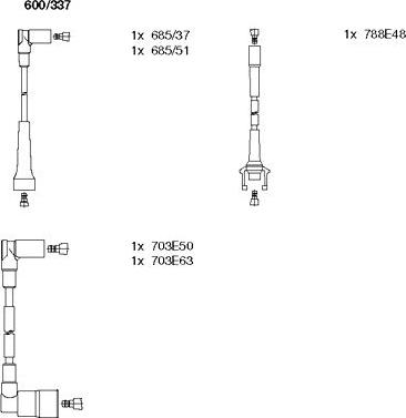 Bremi 600/337 - Augstsprieguma vadu komplekts www.autospares.lv