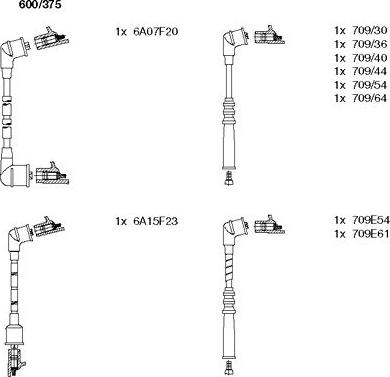 Bremi 600/375 - Augstsprieguma vadu komplekts www.autospares.lv