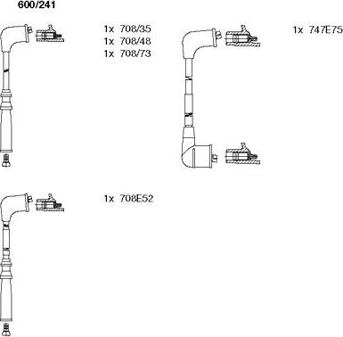 Bremi 600/241 - Augstsprieguma vadu komplekts www.autospares.lv