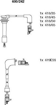 Bremi 600/242 - Augstsprieguma vadu komplekts www.autospares.lv