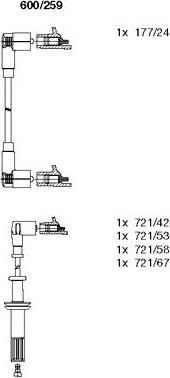 Bremi 600/259 - Augstsprieguma vadu komplekts www.autospares.lv