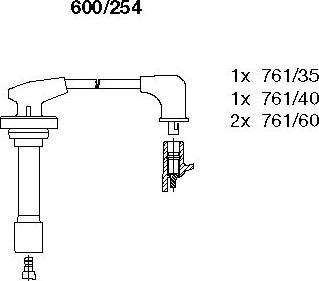 Bremi 600/254 - Augstsprieguma vadu komplekts www.autospares.lv