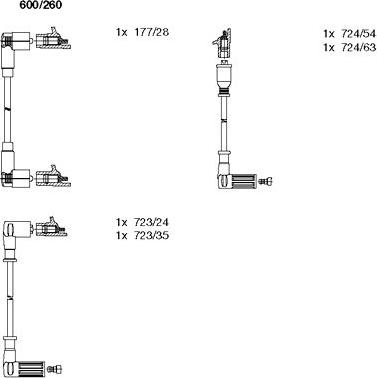 Bremi 600/260 - Augstsprieguma vadu komplekts www.autospares.lv