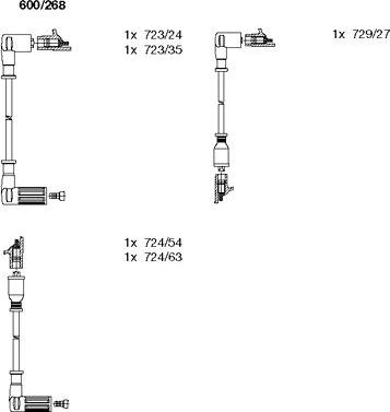 Bremi 600/268 - Augstsprieguma vadu komplekts www.autospares.lv