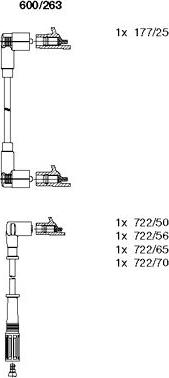 Bremi 600/263 - Augstsprieguma vadu komplekts www.autospares.lv