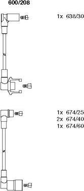 Bremi 600/208 - Augstsprieguma vadu komplekts www.autospares.lv