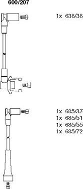 Bremi 600/207 - Augstsprieguma vadu komplekts www.autospares.lv