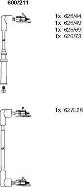 Bremi 600/211 - Augstsprieguma vadu komplekts www.autospares.lv