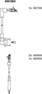 Bremi 600/284 - Augstsprieguma vadu komplekts autospares.lv