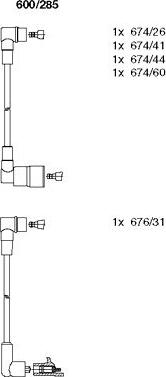 Bremi 600/285 - Augstsprieguma vadu komplekts www.autospares.lv