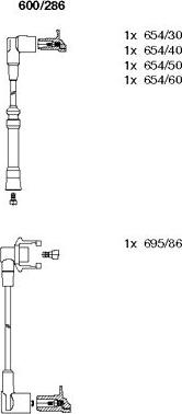 Bremi 600/286 - Augstsprieguma vadu komplekts www.autospares.lv