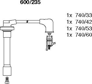 Bremi 600/235 - Augstsprieguma vadu komplekts www.autospares.lv