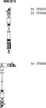 Bremi 600/274 - Augstsprieguma vadu komplekts www.autospares.lv