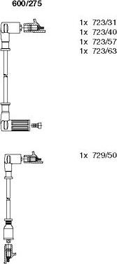 Bremi 600/275 - Augstsprieguma vadu komplekts www.autospares.lv