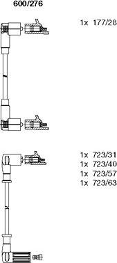 Bremi 600/276 - Augstsprieguma vadu komplekts www.autospares.lv